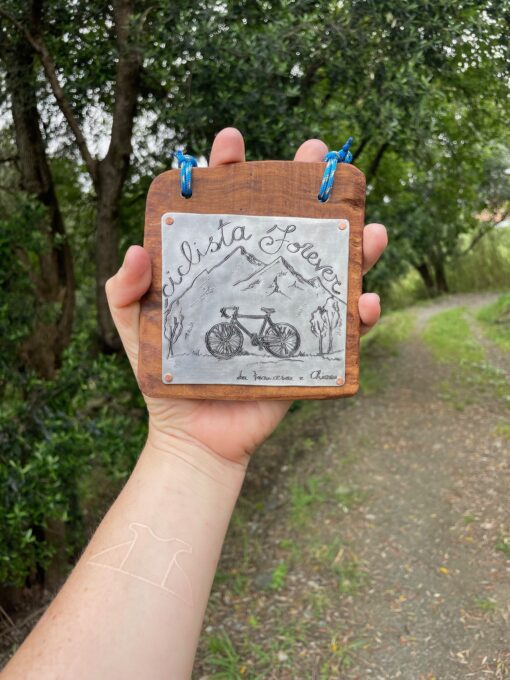 Targa incisa su base in legno di ulivo, disegno personalizzato, quadro completo - immagine 12