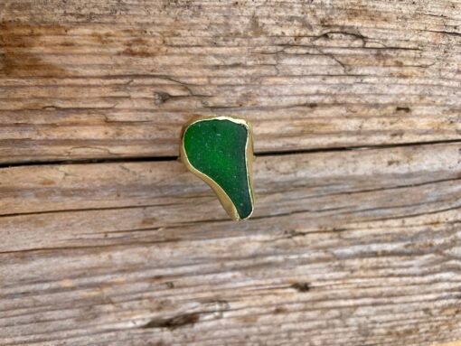 Anello vetrino marino - Verde, forma irregolare - taglia 15 - immagine 3