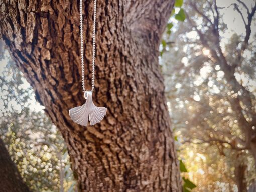 Collana Ginkgo Biloba con incisione personalizzata - immagine 4