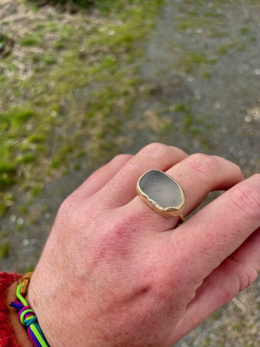 Anello vetrino marino bianco - taglia 16.5 - immagine 9