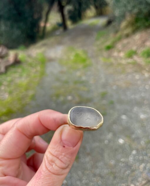 Anello vetrino marino bianco - taglia 16.5 - immagine 4