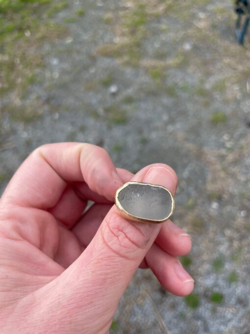 Anello vetrino marino bianco - taglia 16.5 - immagine 12