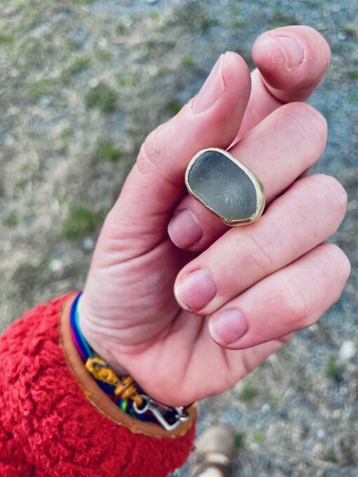 Anello vetrino marino bianco - taglia 16.5 - immagine 7