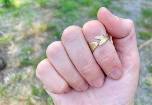 Anello acciuga - anello a forma di pesce - il mare è fragile - immagine 7