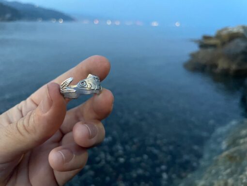 Anello acciuga - anello a forma di pesce - il mare è fragile - immagine 6