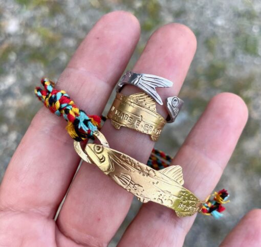 Bracciale acciuga - bracciale pesce - rispetta il mare - immagine 5
