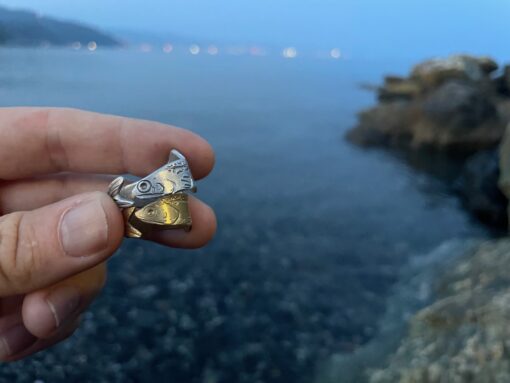 Anello acciuga - anello a forma di pesce - il mare è fragile - immagine 12